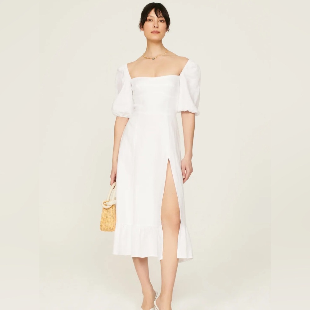 REFORMATION Linen White Dress Size 6